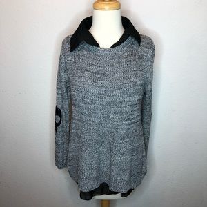 2 piece sweater and undershirt w/ elbow patches